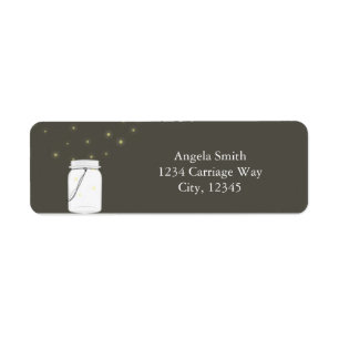 Fireflies Mason Jar Rustic Retouradres Labels