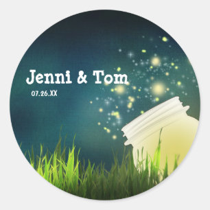 Fireflies + Mason Jar Sticker Mariage de nuit Rust
