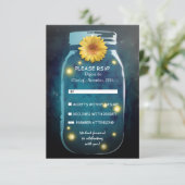 Fireflies & Mason Jar Whimsical Wedding RSVP (Staand voorkant)