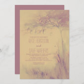 Fireflies Mason Jars Rustic Tree Wedding Uitnodigi Kaart (Voorkant / Achterkant)