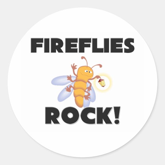 Fireflies Rock Ronde Sticker (Voorkant)