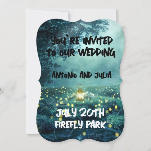 FIREFLILISEERT NACHTTIJD FANTASY WEDDING INVITATIO KAART (Voorkant)