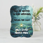 FIREFLILISEERT NACHTTIJD FANTASY WEDDING INVITATIO KAART (Staand voorkant)