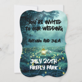 FIREFLILISEERT NACHTTIJD FANTASY WEDDING INVITATIO KAART