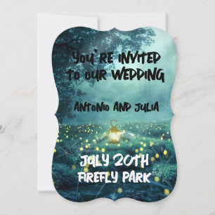 FIREFLILISEERT NACHTTIJD FANTASY WEDDING INVITATIO KAART