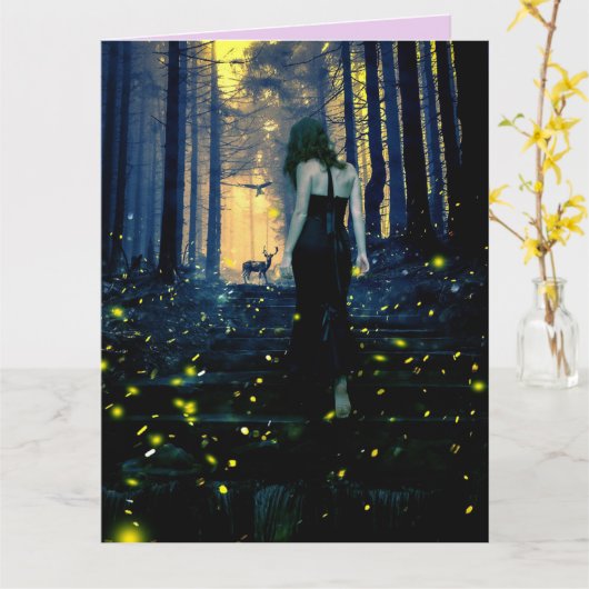 FIREFLITEIT LIGHTENT BUGS BIRTHDAY big KAART (Gele Bloem)