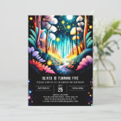 Firefly bewerkbare bos verjaardag kaart (Staand voorkant)