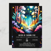 Firefly bewerkbare bos verjaardag kaart (Voorkant / Achterkant)