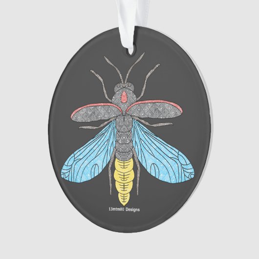 Firefly (black) - Acrylic Ornament (voorkant)
