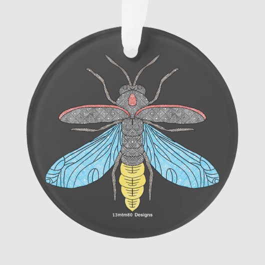 Firefly (black) - Acrylic Ornament (voorkant)