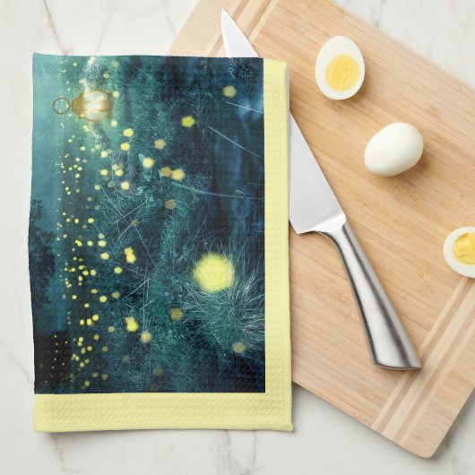 Firefly bos bliksem bug bos illustratie theedoek (Quarter Fold)