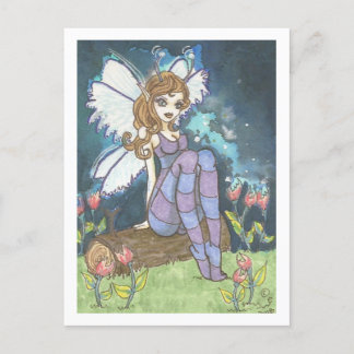 Firefly Field Gestreepte Fairy Fantasy Art Print Briefkaart
