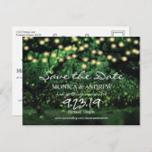 Firefly Lights Forest Save the Date Briefkaart (Voorkant / Achterkant)