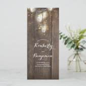Firefly Lights Mason Jars Rustieke Trouwprogramma' Programma (Staand voorkant)