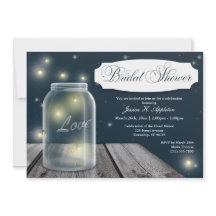 Firefly Mason Jar Bridal Shower Uitnodigingen