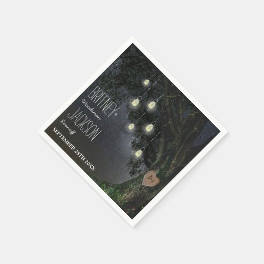 Firefly Mason Jar Oak Boom Bruiloft Servetten (Hoek)