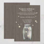 Firefly Mason Jar Rustic Country Couples Shower Kaart (Voorkant / Achterkant)