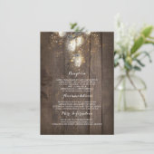 Firefly Mason Jars rustieke bruiloft informatie Informatiekaartje (Staand voorkant)