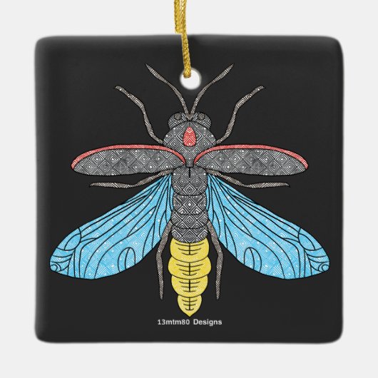 Firefly (noir) - Ornement en céramique (Devant)