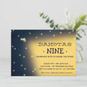 Firefly Sleepover Birthday Invitation, kaart (Staand voorkant)