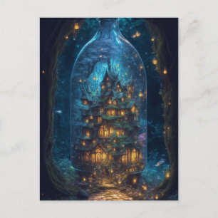 Firefly Village Fantasy Digital Art Briefkaart