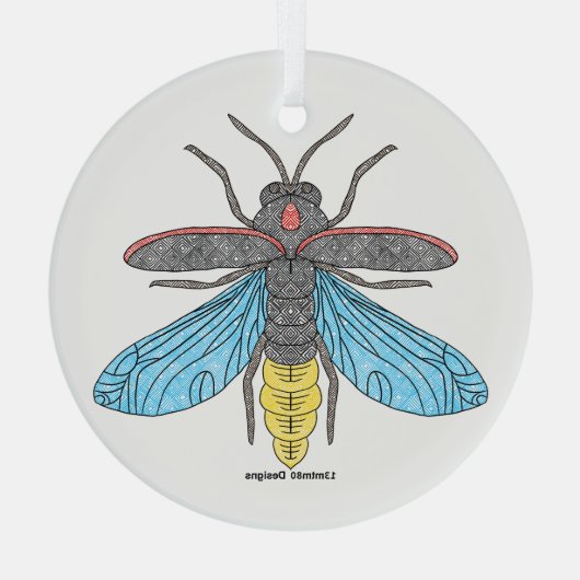 Firefly (wit) - Glas Ornament (Achterkant)