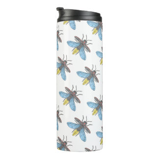 Firefly (wit patroon) - Thermische Tumbler Thermosbeker