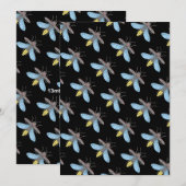 Firefly (zwart) - Wenskaart Feestdagenkaart (Voorkant / Achterkant)