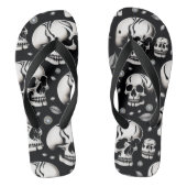 Firehai zwart en witte schedel print teenslippers (Voetbed)