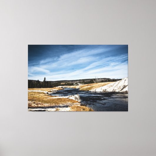 Firehole-rivier in canvas gewikkeld afdruk (Voorkant)