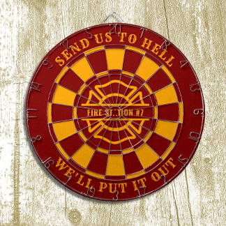 Firehouse Fire Station Fireman Dartboard en Darts Dartbord