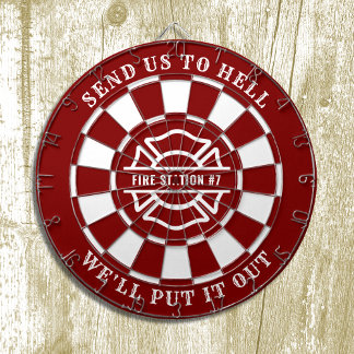 Firehouse Fire Station Fireman Dartboard en Darts Dartbord