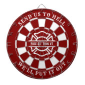 Firehouse Fire Station Fireman Dartboard en Darts Dartbord (Voorkant)