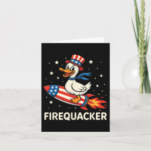 Fireker Duck op Firecracker Funny 4 juli Kaart