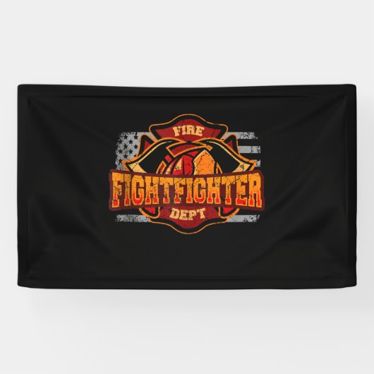 Fireman American Flag Red Line US Firefighter Gift Spandoek (Horizontaal)
