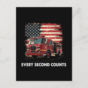 Fireman American Flag Thin Red Line Firefighter Feestdagenkaart