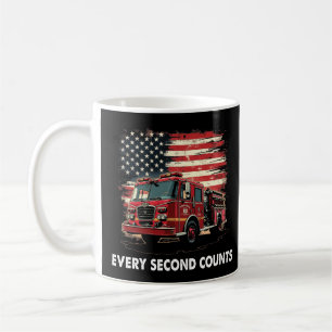 Fireman American Flag Thin Red Line Firefighter Koffiemok