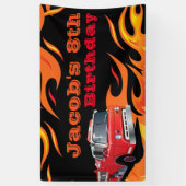 Fireman Birthday Party Spandoek (Verticaal)