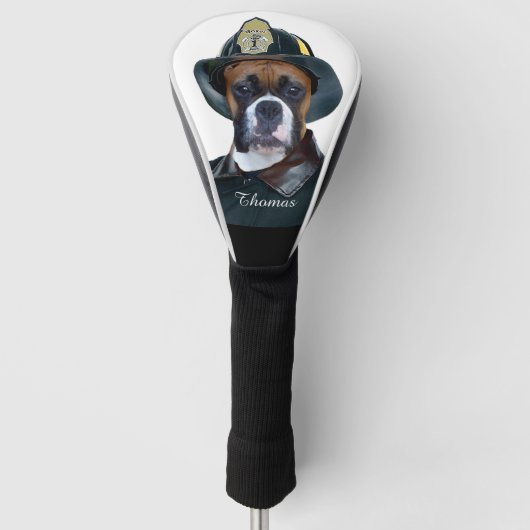 Fireman boxer dog golfheadcover (Voorkant)