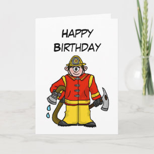 Fireman Card voor Kaukasische CartoonAanpassen! Kaart