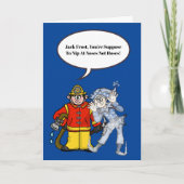 Fireman en Jack Frost-kerstkaart Kaart (Voorkant)