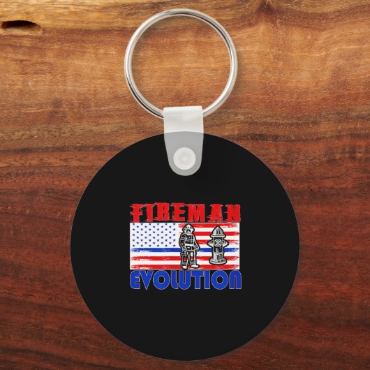 Fireman Evolution Fireman Gift Proud Firefighter Q Sleutelhanger (Voorkant)