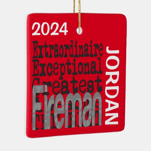 Fireman Extraordinaire CUSTOM Keramisch Ornament (Rechts)