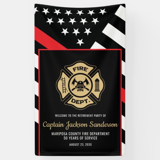 Fireman Fire Department Firefighter Retirement Spandoek (Verticaal)