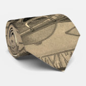 Fireman Firefighter  Sepia stropdas Art uit 1880 (Opgerold)