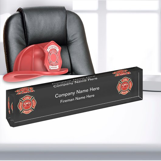 Fireman Firehouse Desk Naam Bord Naambordje