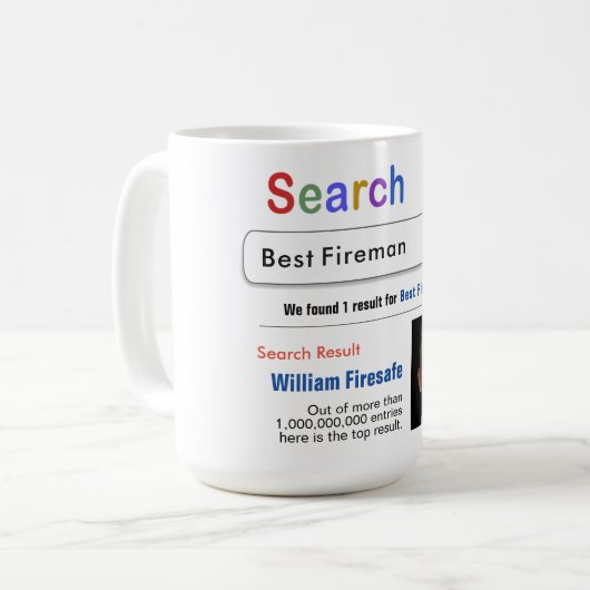 Fireman Funny Custom Best Search Gift Mok (Voorkant links)