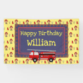 Fireman Happy Birthday Spandoek (Horizontaal)