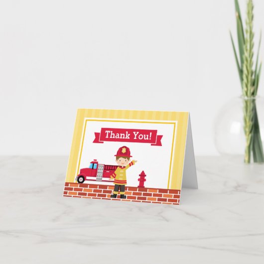 Fireman Hartelijk dank je kaart voor gevouwen noti (Voorkant)