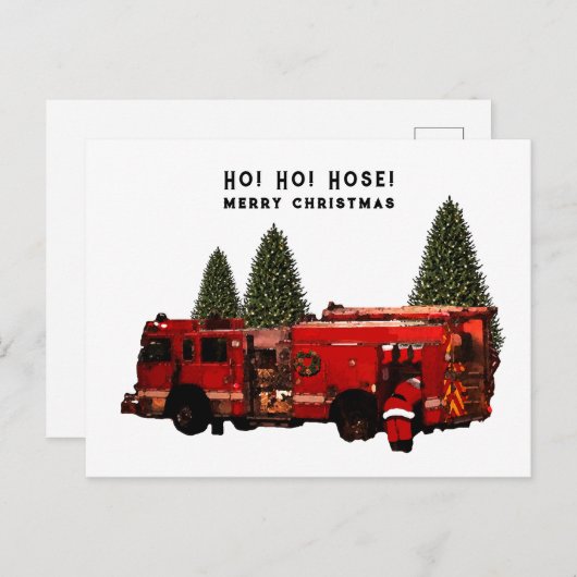 Fireman Kerstmis Briefkaart (Voorkant / Achterkant)